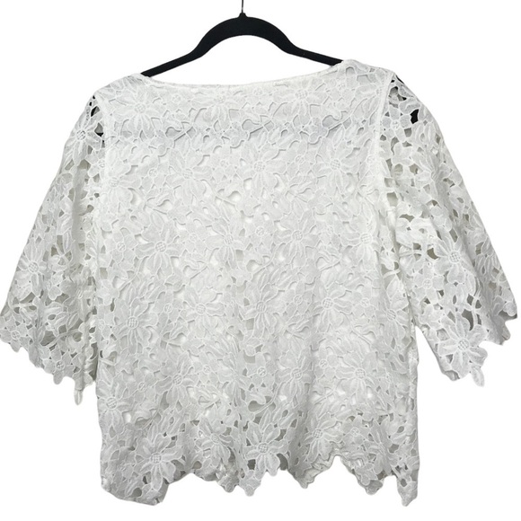 Mayson Grey White Lace Embroidered Blouse Oversized Size 2 - Picture 2 of 10